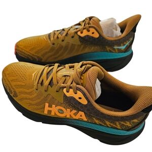 Hoka Mustard and Teal Athletic Sneakers